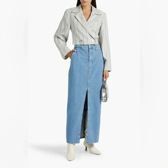 Derek Lam 10 Crosby Denim Midi Skirt Blue 27 - Picture 5 of 11